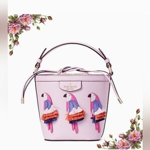 NWT Kate Spade Pippa flock party bucket bag